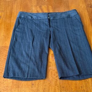 Guess Women's Grey Pinstriped Bermuda Shorts